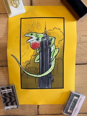Wrath of the Anolis Carolinensis Green Anole Art Print 12x18