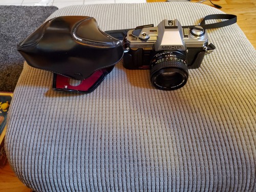 Minolta X-370 35mm Film SLR Camera Kit with 50mm 1.7 OEM Lens w/Case - Picture 3 of 16