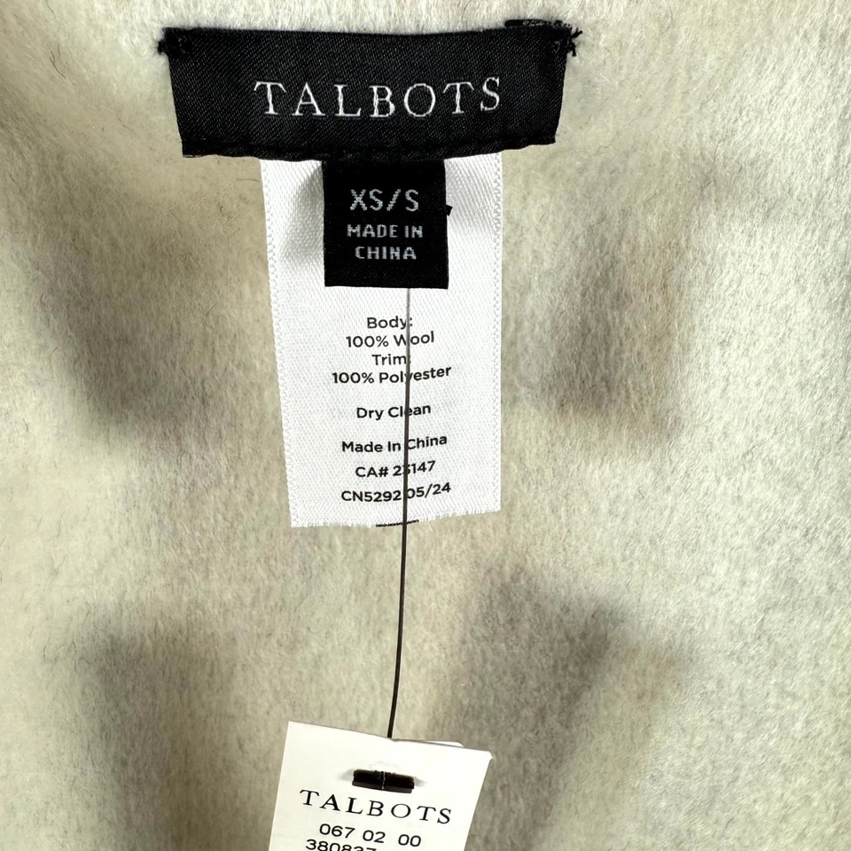 Capa feminina Talbots Pinetree sarja reversível XS cinza lã quadriculada inverno - Imagem 3 de 4