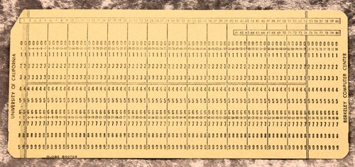 Lot of 10 Vintage unused IBM Computer Hollerith Punch Cards. U C Berkeley. - Afbeelding 2 van 6