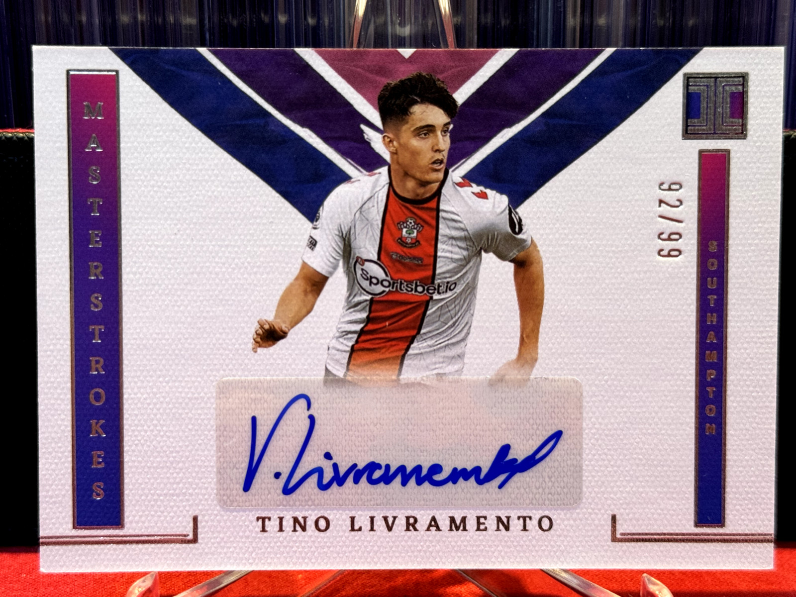 Panini 2022-23 Impeccable Premier League No. MS-TNO Tino Livramento Auto 92/99