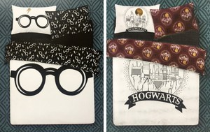 Harry Potter Double Duvet Cover Set Hogwarts Or Wizard Pattern Ebay