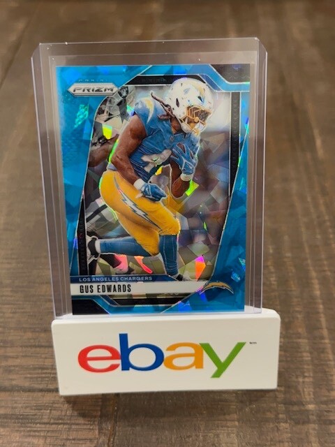 24 2024 NFL PRIZM BLUE ICE GUS EDWARDS #44/99 CHARGERS