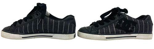 DC Skate Board Womens Shoes Black Gray White Striped Size 6 Chelsea Model 300876 - Picture 4 of 8