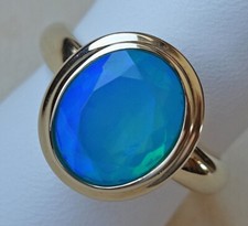 Wow Neu ♦️♦️ Kristallopal Ring 9kt 375 Gold Ring Opal Edelstein Gr. 59 ♦️♦️ 8897