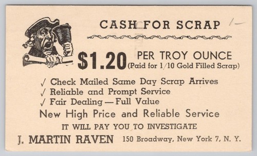 1950 Postal Card Salem OR Brooklyn NY Martin Raven New York 7 NY Precious Metal - Picture 2 of 2