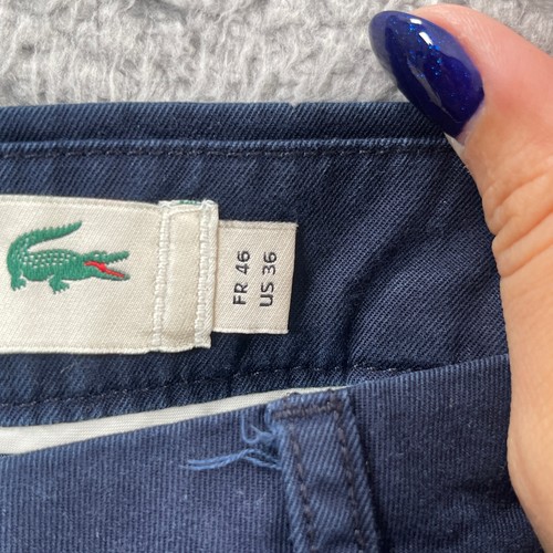 Lacoste Men’s Shorts 36 Slim Fit FR46 Chino Blue Casual Designer 9" Inseam - Afbeelding 4 van 13