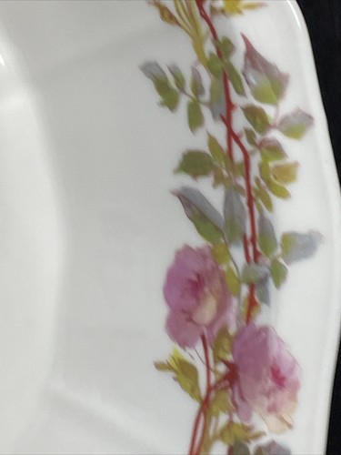 Antique Demartine Avenir Limoges Oval Vegetable Bowl Serving Bowl HP pink roses - Picture 4 of 12