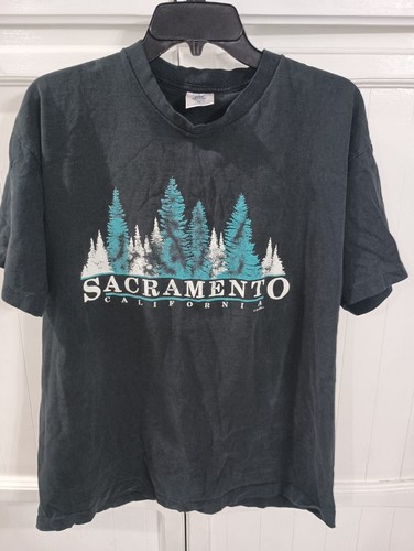 Vintage Belton T-shirt, Sacramento, California, Black, XL Made In USA