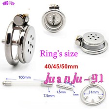 Super Small Stainless Steel Chastity Flat Cage Male Chastity Device Locks Rings