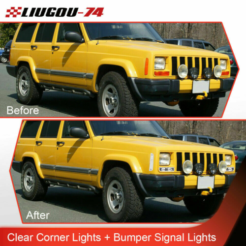 Luces de esquina transparentes y luces de señalización de parachoques aptas para Jeep Cherokee XJ 1997-2001 EE. UU. - Imagen 8 de 8