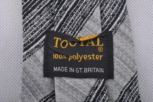 TOOTAL VINTAGE 60s/70s Grey Striped Tie Mod Necktie 1960s/1970s - Picture 3 of 3