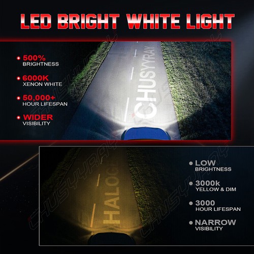 Super Bright LED Headlights HIGH LOW Kit For Chevy Silverado 1500 2500 2007-2015 - Picture 9 of 11