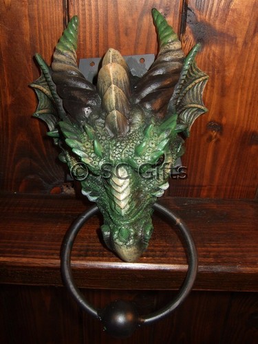 GOTHIC DRAGON HEAD DOOR KNOCKER "KRYST" AMAZING QUALITY NEW & BOXED - Picture 4 of 4