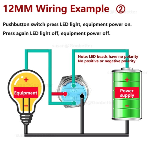Metal Switch Push Button Momentary Latching LED Illuminated 12/16/19/22mm Hole - Picture 14 of 30