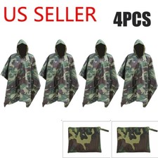 4PCS NEW WATERPROOF WOODLAND MILITARY RAIN PONCHO WET WEATHER SHELTER HALF