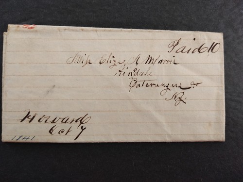New York: Howard 1841 Stampless Cover, Ms, Steuben Co to Hinsdale, NY