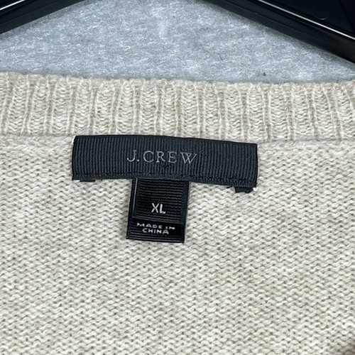 J. Crew Sweater Womens X-Large Beige 100% Wool Rhinestone Pullover Long Sleeve - Picture 7 of 9