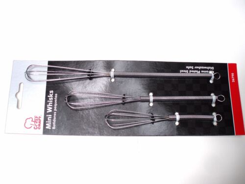 Stahl Mini Schneebesen Set (3) 5"-7"-8" verchromter Stahl Schneebesen - Küchenhelfer - Bild 4 von 4