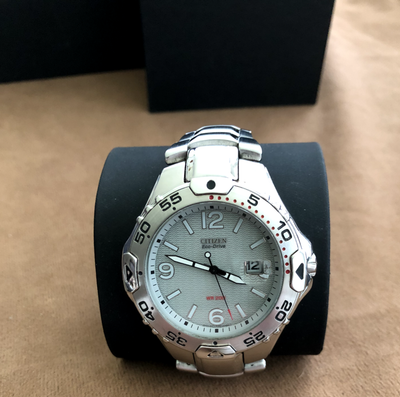 Citizen eco drive grey best sale face