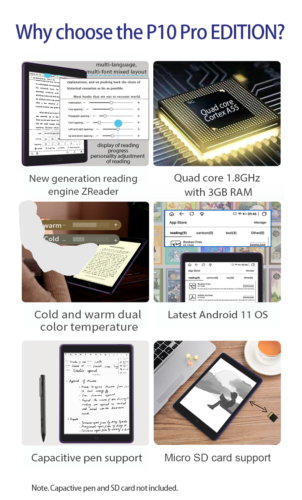 Meebook P10 Pro Edition 2023 10" E Ink Tablet - Android 11 - SD slot - Upgrade - Picture 7 of 18