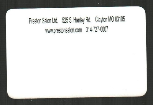 PRESTON SALON Give the Gift of Glamour ( 2004 ) Sample Gift Card ( $0 ) - Picture 2 of 2