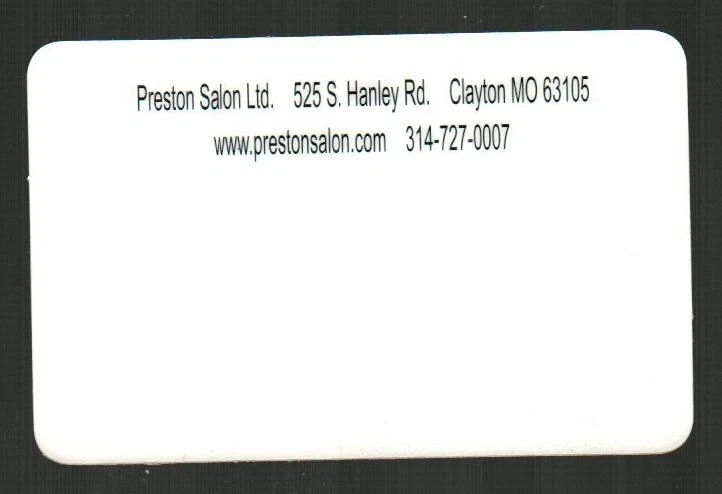 PRESTON SALON Give the Gift of Glamour ( 2004 ) Sample Gift Card ( $0 ) - Image 2 of 2