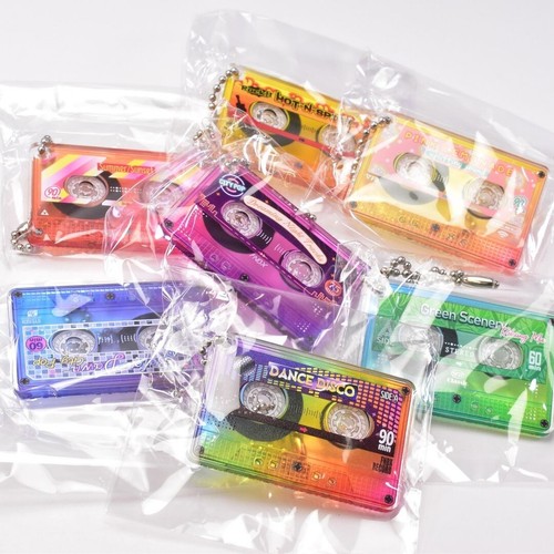 Cápsula Juguete Cassette Cinta Llavero Todo 7 Tipo Completo Comp SET Gacha Japón NUEVO - Imagen 2 de 7