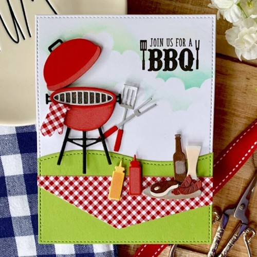 Grillin’ Time Cutting & Embossing Dies BBQ Steak Spatula Drinks Drumstick + - Picture 5 of 5