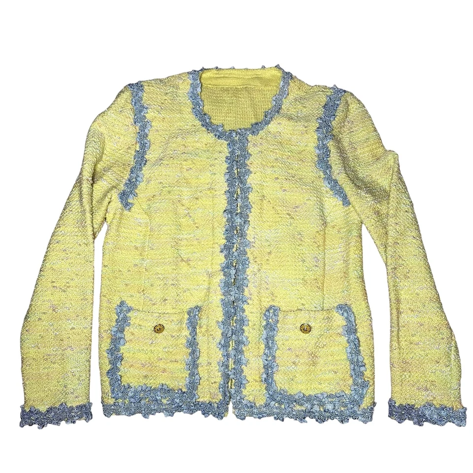 Chaqueta Blazer Cárdigan Vintage Años 60 Hecha a Mano Pastel Tweed Única en Su Clase S/M Usada en Excelente Condición Foto 4 de 4