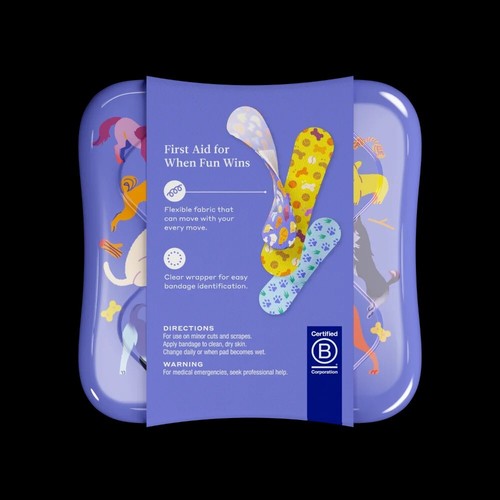 Welly Dog Kids Flex Fabric Adhesive Bandages, Assorted, 48 Count - Picture 3 of 6