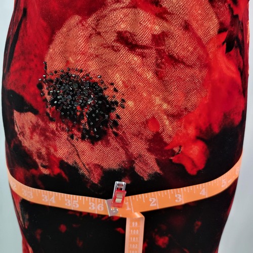 Carmen Marc Valvo Evening Gown Womens 6 Velour Embelished Beaded Accents Vneck - Picture 8 of 12