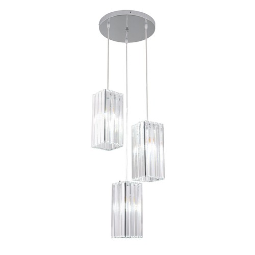 3-light Silver,Clear Ceiling Light Modern Pendant Light Pendant Light Fixture - Picture 10 of 24
