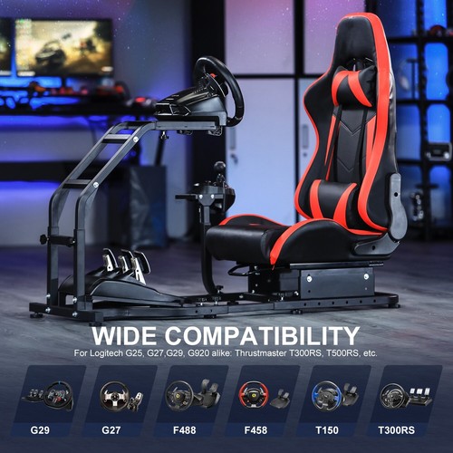 Dardoo Simulatore Di Corsa Supporto Ruota Premium Cockpit Con Sedile Rosso Per - Picture 5 of 6