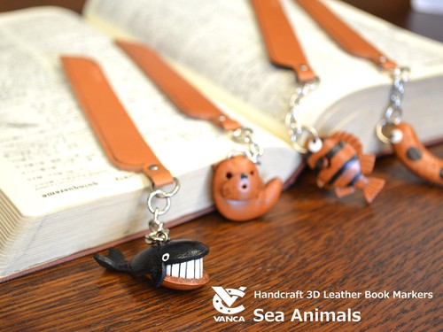 Coelacanth Leather Charm Bookmarker *VANCA* Made in Japan #61301 - Picture 6 of 10