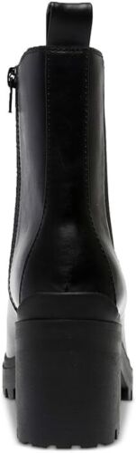 Wild Pair Womens BROOKLAN Lug Sole Stretch Inside Zip Faux Leather Boots 7M - Picture 3 of 3