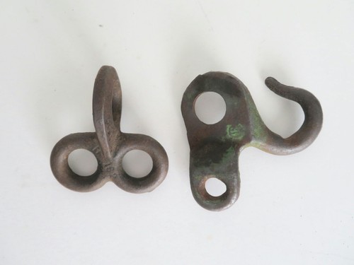 Artículo único de gancho y ojo de hierro fundido industrial vintage - Imagen 6 de 14
