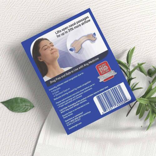 Breathe Right Snoring Congestion Nasal Relief Breathe Ease Nasal Strips - Picture 10 of 10