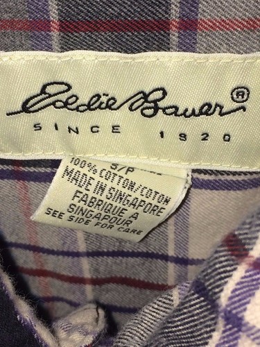 EDDIE BAUER HERREN BLAU MEHRFARBIG KARIERT GEKNÖPFT HEMD S BIN 2 #7 - Bild 3 von 3