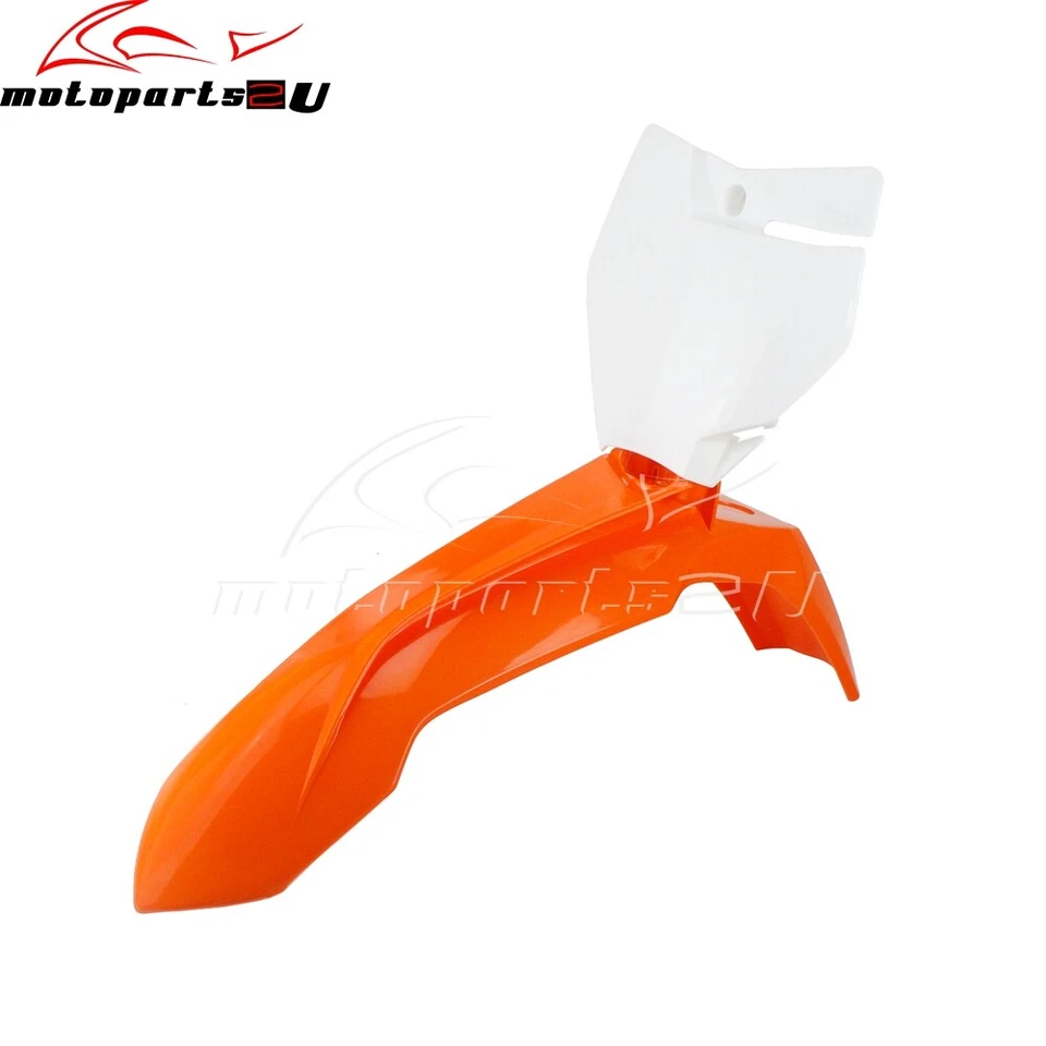 For KTM EXC SX SXF XCF XCW 250 13-16 Front Fender Mudguard & White Number Plate - Image 3 of 4