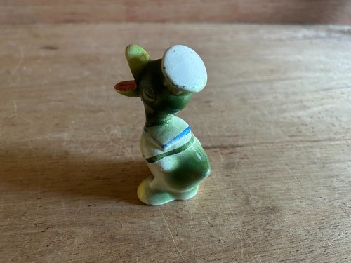 Sailor Duck Figurine Japan Green Vintage Statue Figure 1950s 3-1/2" Chipping - Picture 7 of 20
