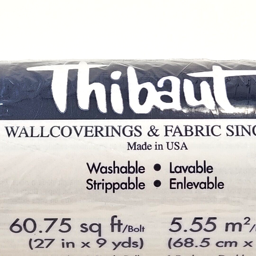 Vtg Thibaut Wallpaper Cream Floral 1 Double Roll 60.75 Sq Ft Pattern T7278 2 USA - Picture 5 of 12