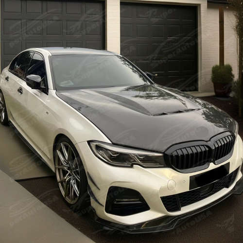 REAL CARBON FIBER CS Style Engine Hood Car Panel Fits BMW 2019-25 G20 330i M340i - Picture 3 of 9