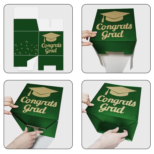 Graduation Card Box Holder Congrats Grad Foldable Cardboard Decorations Box f... - Picture 5 of 5
