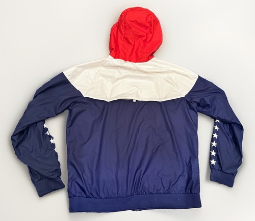 Nike USA Windrunner Jacke Herren Large Full Zip Navy Blau Rot Weiß Sterne Hoodie - Bild 2 von 4