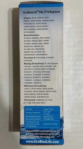 1 EcoBlueLife refrigerator water filter EBL7700 - Picture 3 of 4