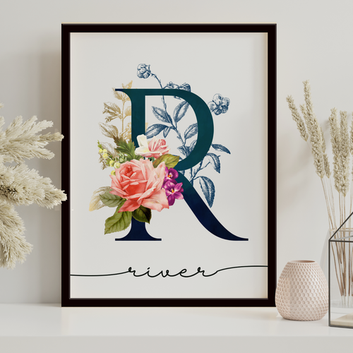 PERSONALISIERTES GEDENKEN GESCHENK GEBURTSTAG NAME ALPHABET HEIMDRUCK VINTAGE KUNST - Bild 40 von 55