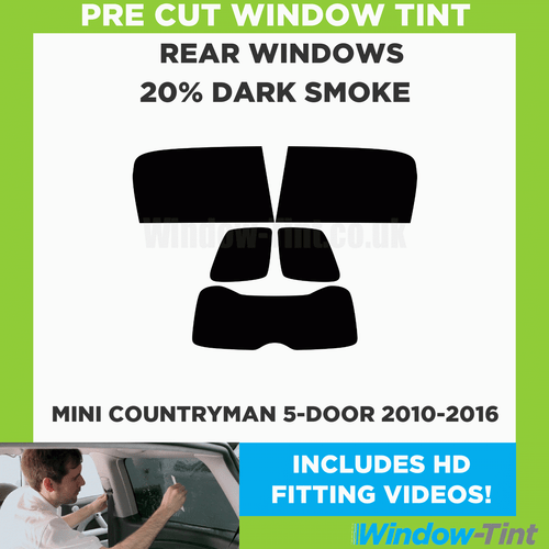 For Mini Countryman 5-door 2010-16 Pre Cut Window Tint Kit 20% Dark Rear Film - Picture 2 of 10