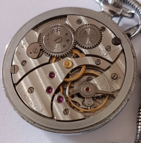 RARE MOLNIJA SERKISOF ~15J VINTAGE RUSSIAN USSR SOVIET POCKET WATCH - Picture 2 of 3