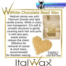ItalWax White Chocoalte - Hard Stripless Wax Beads 2.2 lbs. Bag